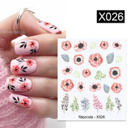 Harunouta Geometric Color Block Line Leaf Flower Water Decal Sticker Spring Simple DIY Slider For Manicuring Nail Art Watermarks 0 DailyAlertDeals X026  