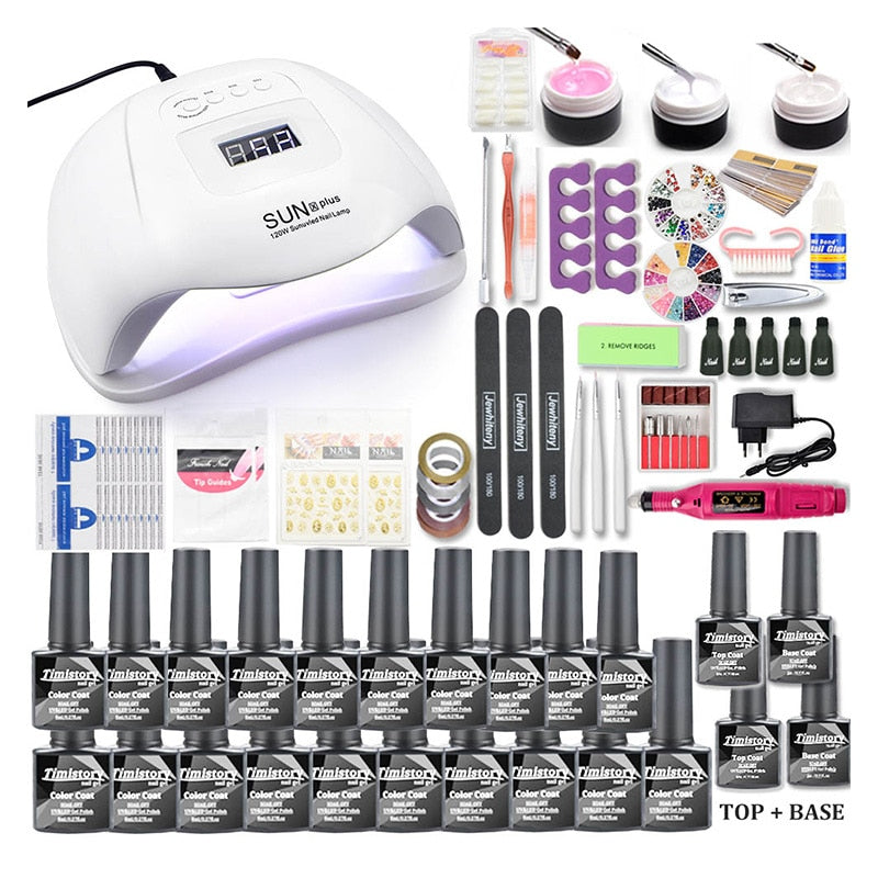Nail Set 120/72/54/6W UV LED Nail LAMP For Manicure Gel Nail Polish Set Kit Varnish Electric Nail Drill Manicure Nail Art Tools Electric Manicure Drill & Accessory DailyAlertDeals SUNXPLUS 20PCS SET China 