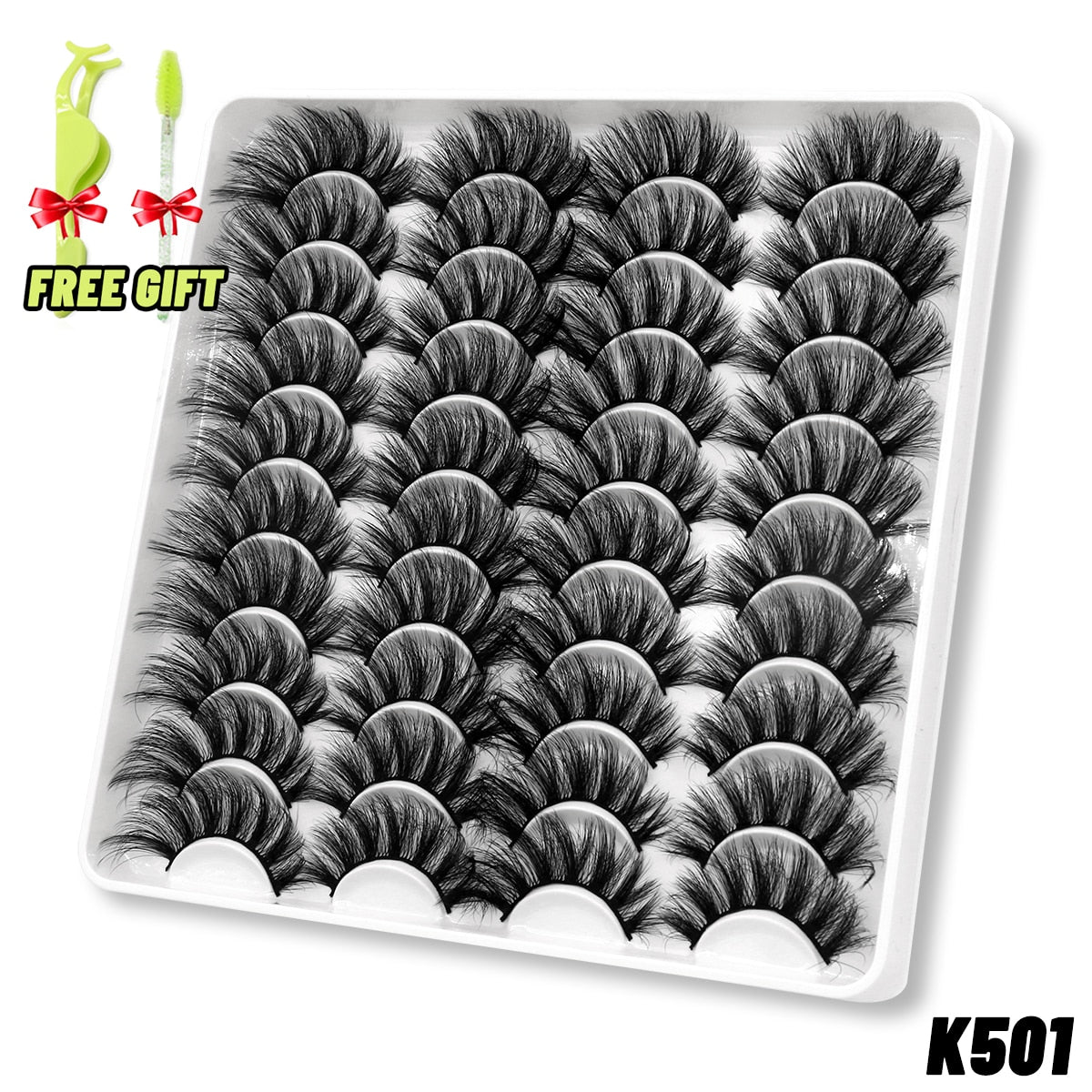 GROINNEYA lashes 5/10/20 pairs 3D Faux Mink Lashes Natural False Eyelashes Dramatic Volume Lashes Eyelash Extension Makeup 0 DailyAlertDeals 20pairs-K501-1 China 
