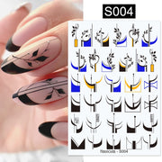 NEW Gold Nail Art 3D Decals Decoration Flower Leaves Nail Art Sticker DIY Manicure Transfer Decal Nail Stickers DailyAlertDeals S004  