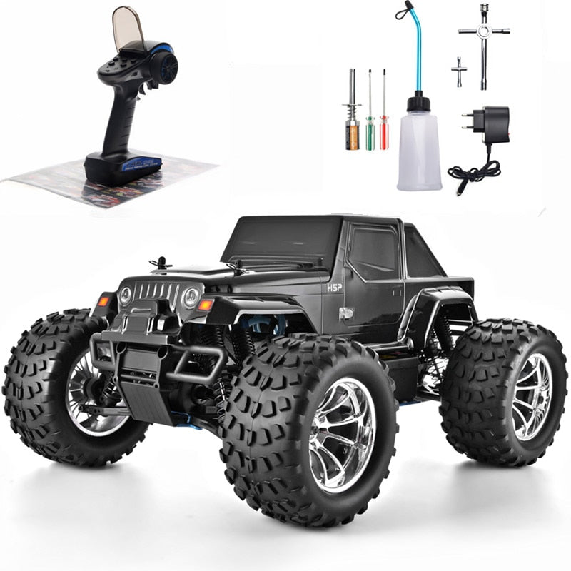 HSP RC Car 1:10 Scale Two Speed Off Road Monster Truck Nitro Gas Power 4wd Remote Control Car High Speed Hobby Racing RC Vehicle Kids & Babies DailyAlertDeals Black China 