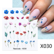 Harunouta Geometric Color Block Line Leaf Flower Water Decal Sticker Spring Simple DIY Slider For Manicuring Nail Art Watermarks 0 DailyAlertDeals X030  
