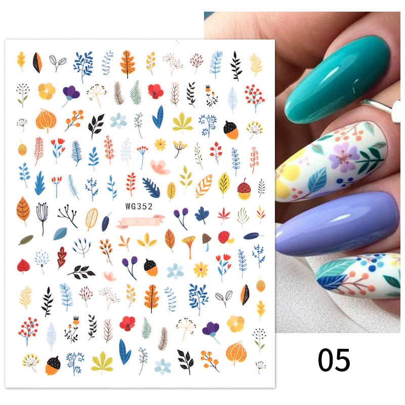NEW Gold Nail Art 3D Decals Decoration Flower Leaves Nail Art Sticker DIY Manicure Transfer Decal Nail Stickers DailyAlertDeals 18  