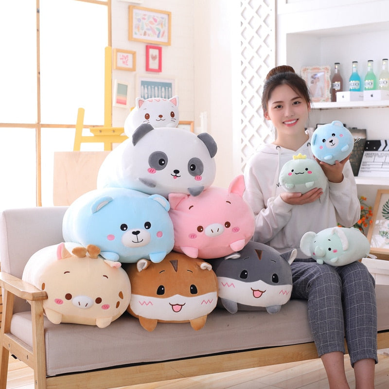 18-28CM Soft Animal Cartoon Pillow Cushion Cute Fat Dog Cat Totoro Penguin Pig Frog Plush Toy Stuffed Lovely kids Birthyday Gift 0 DailyAlertDeals   