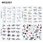Harunouta Abstract Lady Face Water Decals Fruit Flower Summer Leopard Alphabet Leaves Nail Stickers Water Black Leaf Sliders 0 DailyAlertDeals 4  