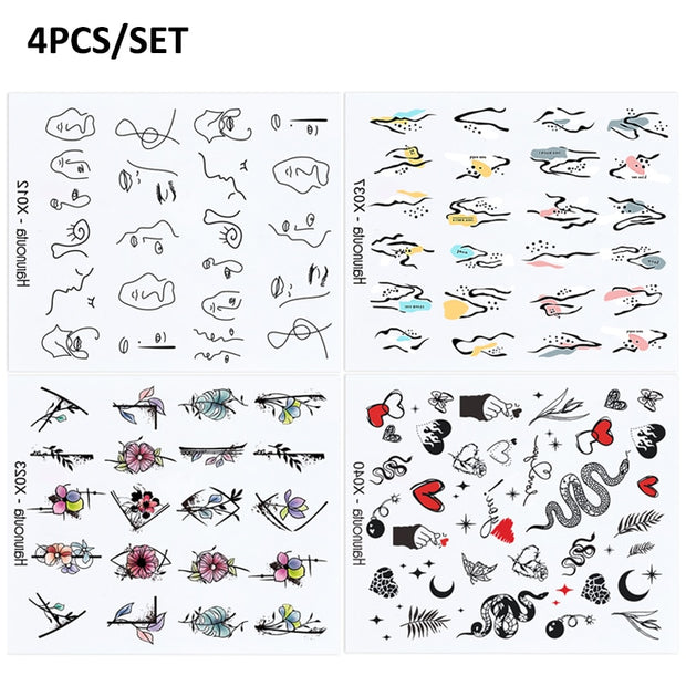 Harunouta Abstract Lady Face Water Decals Fruit Flower Summer Leopard Alphabet Leaves Nail Stickers Water Black Leaf Sliders 0 DailyAlertDeals 4  