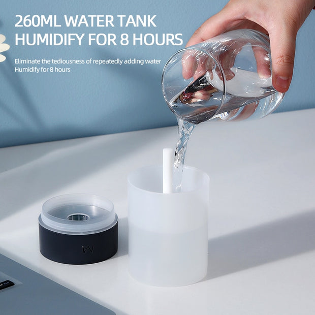 260ML Air Humidifier Ultrasonic Mini Aromatherapy Diffuser Portable Sprayer USB Essential Oil Atomizer LED Lamp for Home Car 0 DailyAlertDeals   