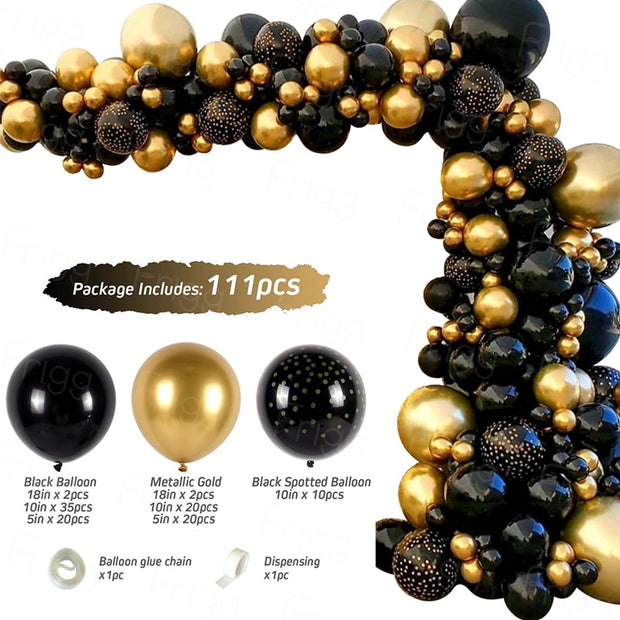 Black Gold Balloon Garland Arch Kit Confetti Latex Baloon Graduation Happy 30th 40th Birthday Balloons Decor Baby Shower Favor 0 DailyAlertDeals 5 Balloon Set 
