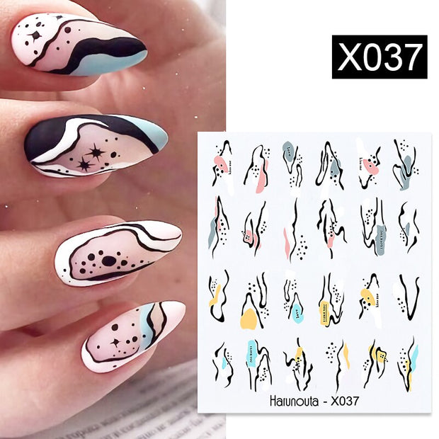 Harunouta Ink Blooming Marble Water Decals Flower Leaves Transfer Sliders Paper Abstract Geometric Lines Nail Stickers Watermark 0 DailyAlertDeals X037  