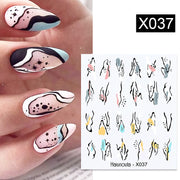 Harunouta Abstract Lady Face Water Decals Fruit Flower Summer Leopard Alphabet Leaves Nail Stickers Water Black Leaf Sliders 0 DailyAlertDeals 2  