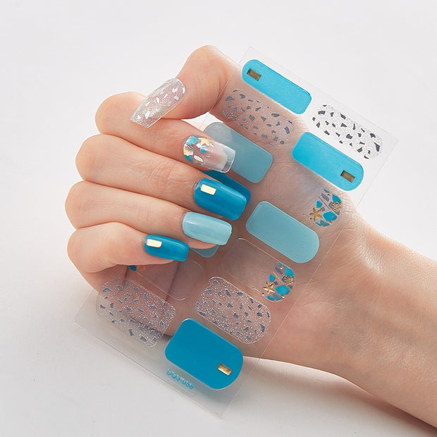 Two Sorts 0f Nail Stickers Glitter Series Novidades Designer Nail Decals Nails Art Decoration Nailart Sticker Nail Strips nail decal stickers DailyAlertDeals DQ3-58  
