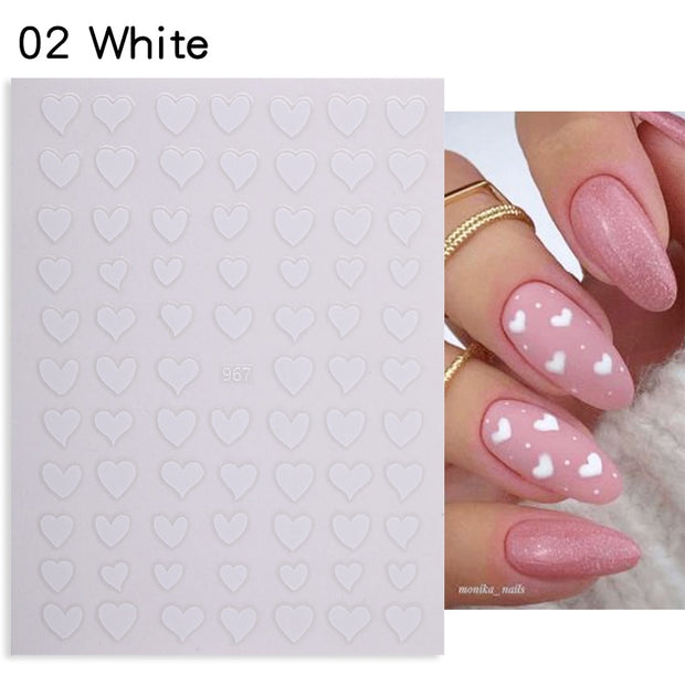 Purple Heart Love Design 3D Nail Sticker English Letter Stickers Face Pattern Trasnfer Sliders Valentine Nail Art Decoration 0 DailyAlertDeals 967 white  