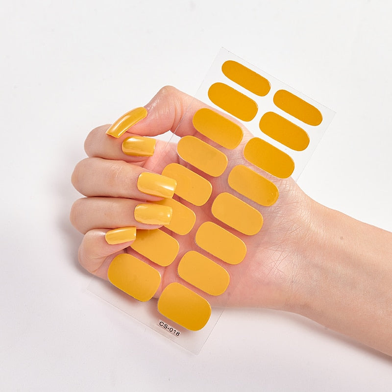 16 Tips/Sheet Nailart Nailart Sticker Nail Tips Manicure Decoracion Fashion Nail Polish Self Adhesive Nail Sticker Creative nail decal stickers DailyAlertDeals CS-18  
