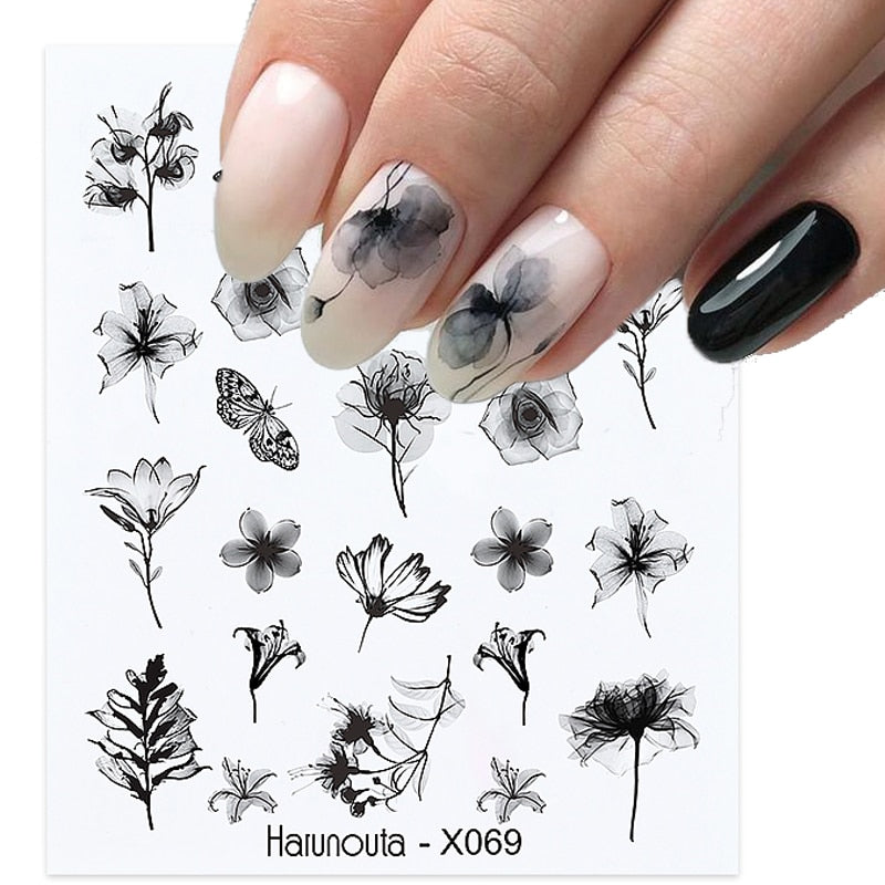 Harunouta Spring Summer Simple Flower Leaf Tree Water Decals Stickers Butterfly Slider Watermarks Decoration Nail Art Manicures 0 DailyAlertDeals   