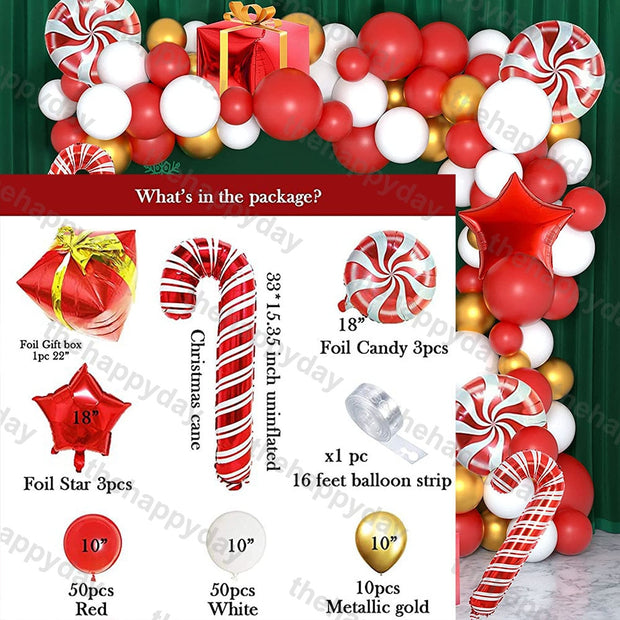Christmas Balloon Arch Green Gold Red Box Candy Balloons Garland Cone Explosion Star Foil Balloons New Year Christma Party Decor Christmas Balloons DailyAlertDeals N 119pcs Christmas Other 