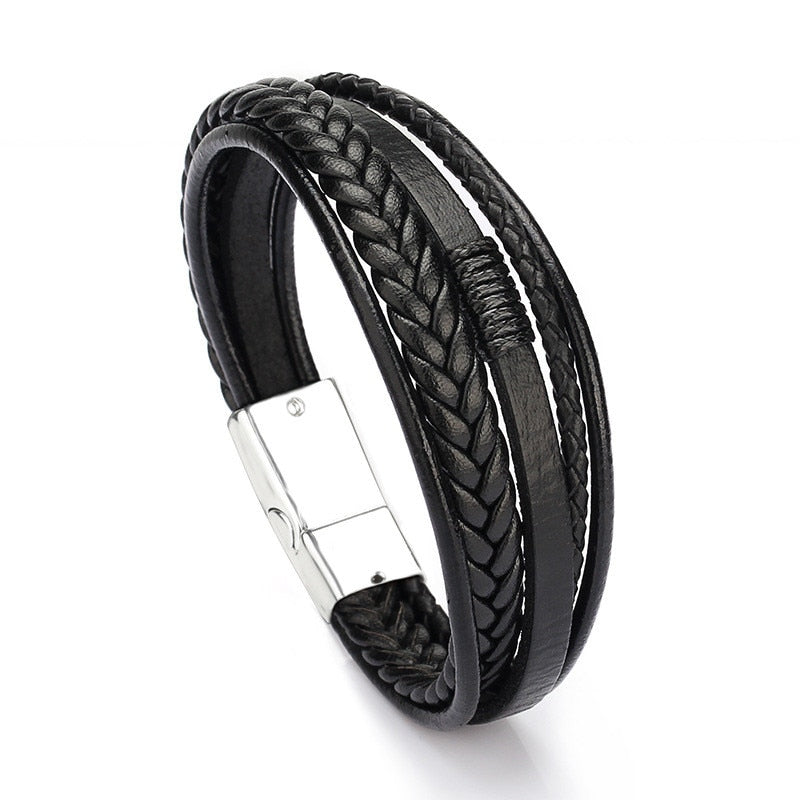 ZOSHI Trendy Genuine Leather Bracelets Mens Multilayer Braided Rope Bracelets Male Female Bracelets Retro Jewelry Mens Multilayer Braided Rope Bracelets DailyAlertDeals H22230 China 