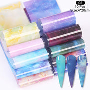Nail Foils Marble Series Nail Transfer Foils Decorations DIY idea nail Art Transfer Sticker Decals Nail Accessories Nail Sticker DailyAlertDeals sky 2  