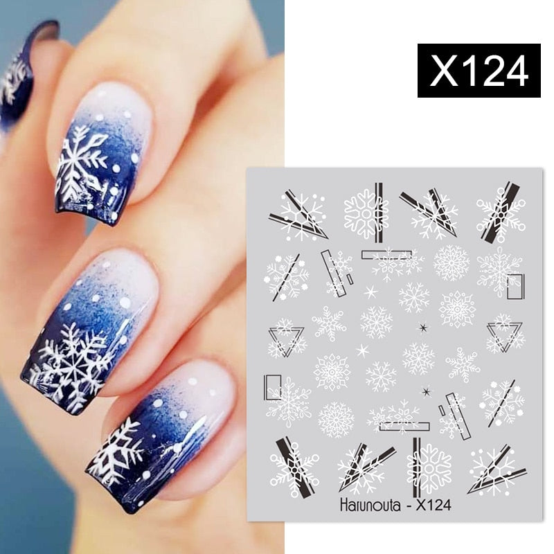 Harunouta Purple Blue Flowers Ink Blooming Nail Water Decals Geometry Line Ripple French Nail Stickers Manicuring Foils Wraps Nail Stickers DailyAlertDeals X124  