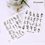 Harunouta Cool Geometrics Pattern Water Decals Stickers Flower Leaves Slider For Nails Spring Summer Nail Art Decoration DIY 0 DailyAlertDeals 50459-6  