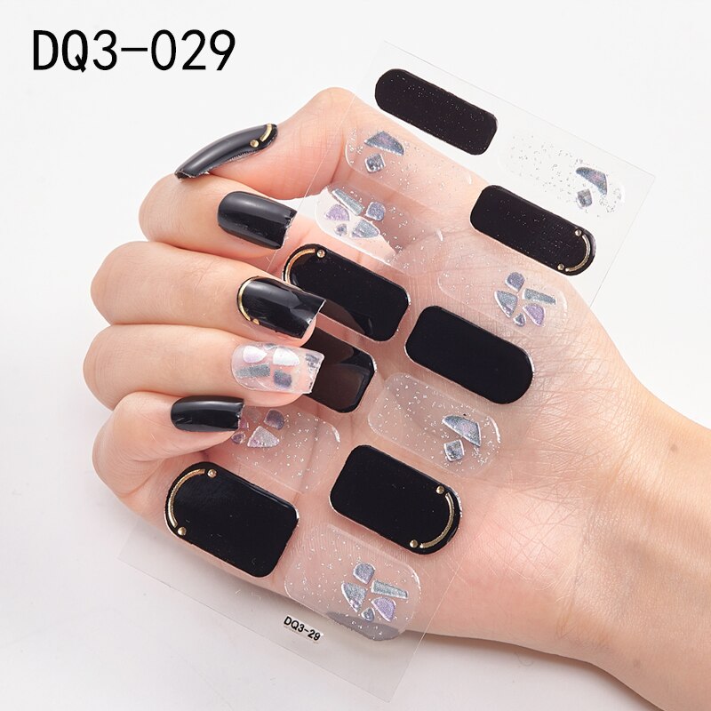 Lamemoria 1pc 3D Nail Slider Beauty Nail Stickers Shining Wave Line Decals Adhesive Manicure Tips Salon Nail Art Decorations nail decal stickers DailyAlertDeals DQ3-29  