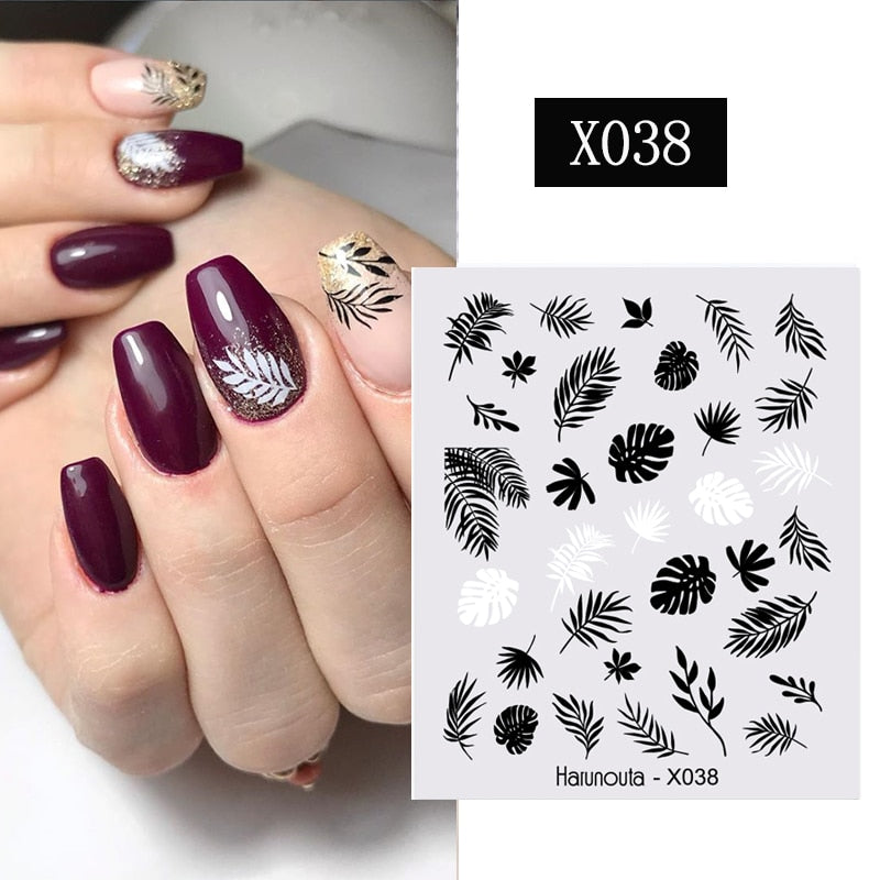 Spring Watercolor Nail Water Decal Stickers Flower Leaf Tree Green Simple Summer DIY Slider For Manicuring Nail Art Watermark Nail Stickers DailyAlertDeals X038  