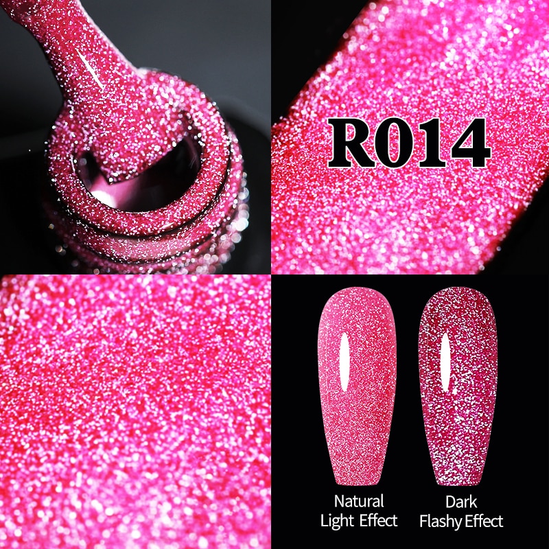 UR SUGAR Sparkling Gel Nail Polish Reflective Glitter Nail Gel Semi Permanent Nail Art Varnish For Manicures Need Base Top Coat 0 DailyAlertDeals Flashy Fluorescent14  