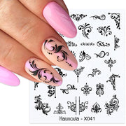 Harunouta French Flower Vine Water Decals Spring Summer Leopard Alphabet Leaves Charms Sliders Nail Art Stickers Decorations Tip Nail Stickers DailyAlertDeals   