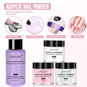 Acrylic Powder Set for Nails Extension Pink White Clear Acrylic Nail Kit with Liquid Monomer Nail Art Acrylic Liquid Set Brush Acrylic Powder for Nail Extension DailyAlertDeals   