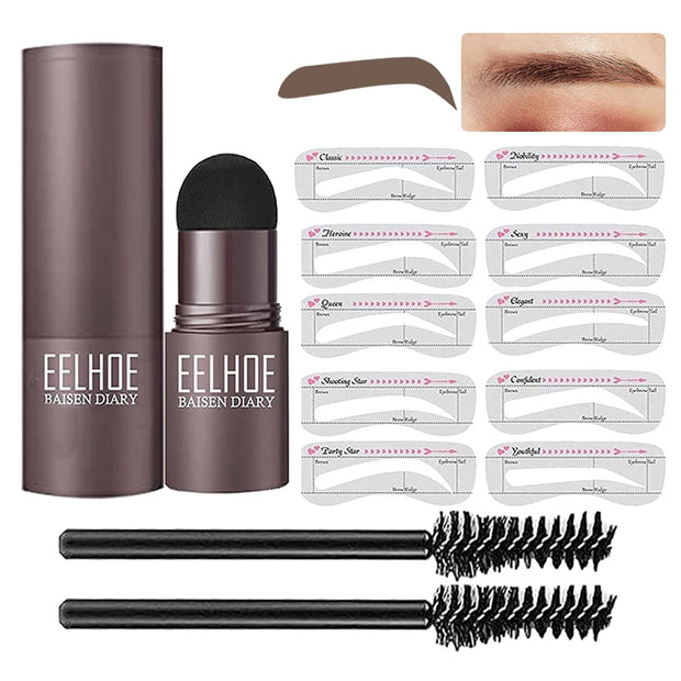 One Step Eyebrow Stamp Shaping Kit Set Makeup Magic Brow Stencil Eyebrow Brush Enhance Cosmetics Eye 0 DailyAlertDeals   