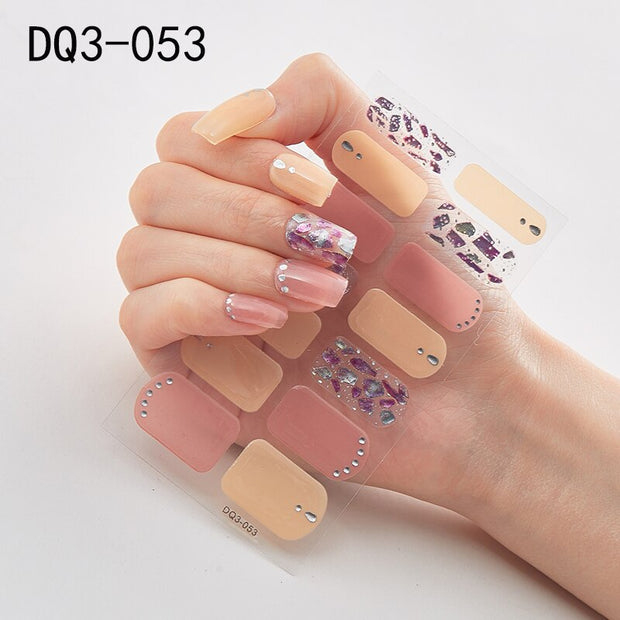 Lamemoria 1pc 3D Nail Slider Beauty Nail Stickers Shining Wave Line Decals Adhesive Manicure Tips Salon Nail Art Decorations nail decal stickers DailyAlertDeals DQ3-53  