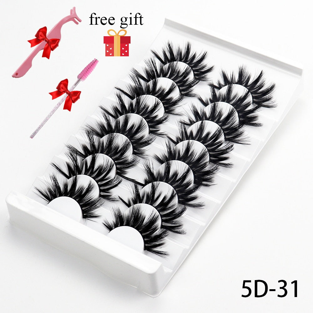 5/8 Pairs 20mm Mink Lashes 3D Natural False Eyelashes Fluffy Faux Mink Eyelashes Wispies Long Extension Eyelashes Pack Maquiagem  DailyAlertDeals 5D31 China 