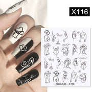 Harunouta Cool Geometrics Pattern Water Decals Stickers Flower Leaves Slider For Nails Spring Summer Nail Art Decoration DIY 0 DailyAlertDeals X116  