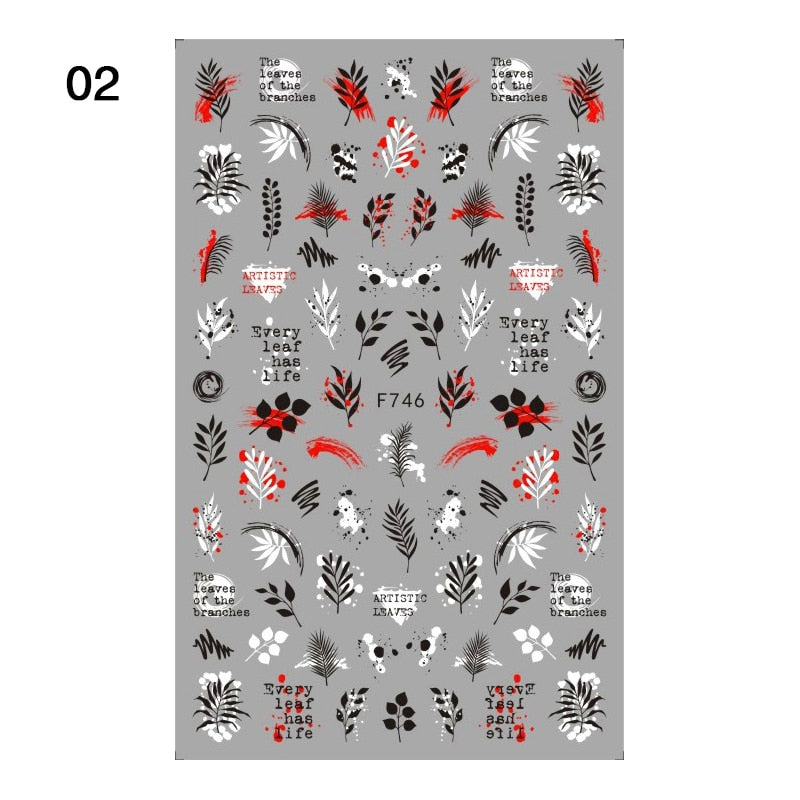 Harunouta Gold Flower Leaves Water Decals Slider Lines Geometrics Spring Summer Nail Art Transfer 3D Stickers DIY Watermarks Nail Stickers DailyAlertDeals 09 3D  