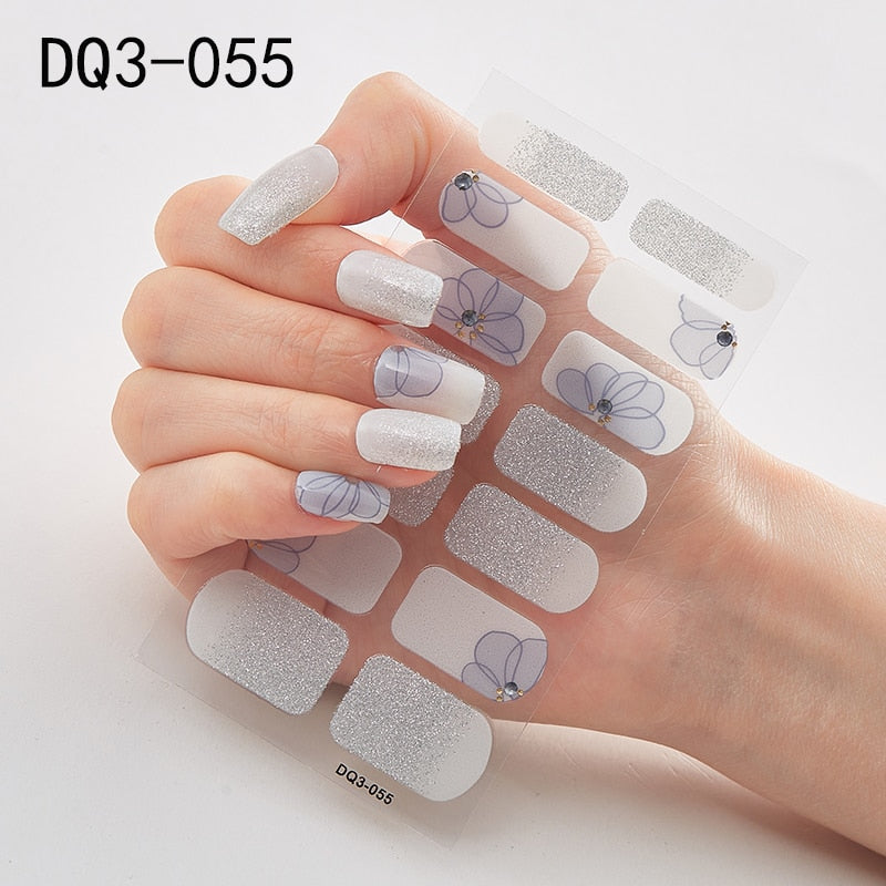 Lamemoria 1pc 3D Nail Slider Beauty Nail Stickers Shining Wave Line Decals Adhesive Manicure Tips Salon Nail Art Decorations nail decal stickers DailyAlertDeals DQ3-55  