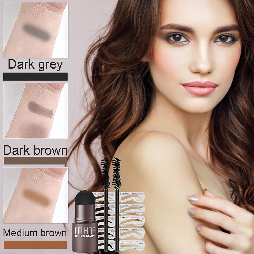 One Step Eyebrow Stamp Shaping Kit Set Makeup Magic Brow Stencil Eyebrow Brush Enhance Cosmetics Eye 0 DailyAlertDeals   