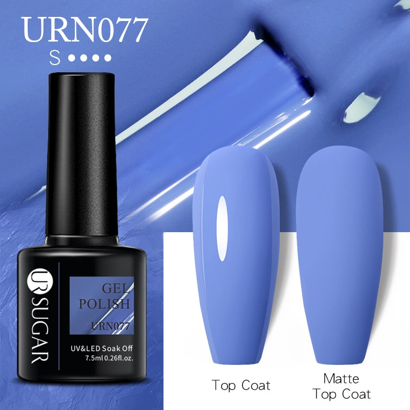 UR SUGAR 7.5ml Dark Purple Gel Nail Polish Soak Off UV LED Semi Permanent Gel Varnishes Manicure Nails Art Matte Top Coat Needed nail polish DailyAlertDeals URN077  
