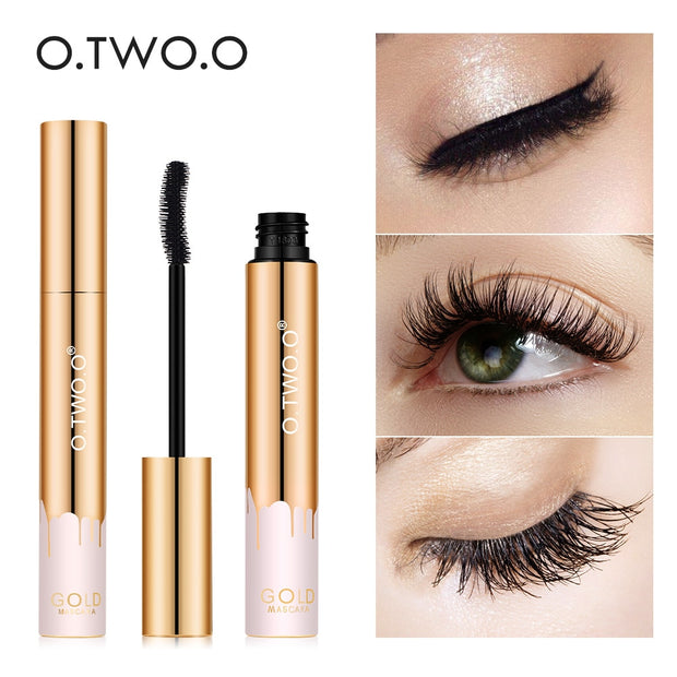 O.TWO.O 3D Mascara Lengthening Black Lash Eyelash Extension Eye Lashes Brush Beauty Makeup Long-wearing Gold Color Mascara 0 DailyAlertDeals   