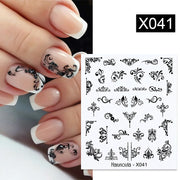 Harunouta Black Lines Flower Leaves Water Decals Stickers Floral Face Marble Pattern Slider For Nails Summer Nail Art Decoration 0 DailyAlertDeals X041  
