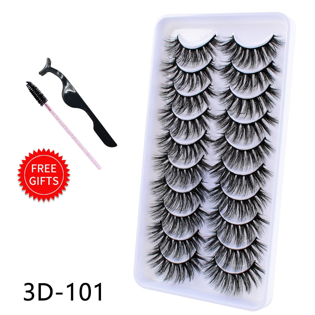 5/10Pairs 3D Mink Lashes Natural Eyelashes Dramatic False Eyelashes Faux Cils Makeup Wholesale Fake Eyelash Extension maquiagem 0 DailyAlertDeals 10Pairs-3D101 China 