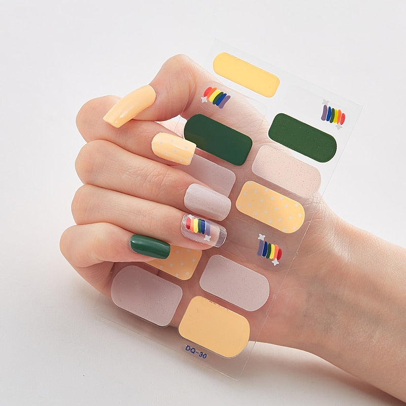 Three Sorts 0f Nail Stickers Full Cover Nail Stickers Novidades Nail Strips Self Adhesive Nail Sticker Nails Sticker Designer Nail Stickers DailyAlertDeals DQ-30  