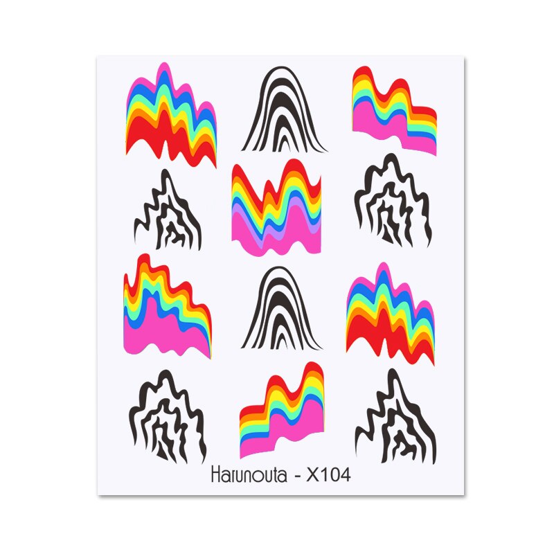 Harunouta Valentine Love Heart Line Dsign Water Nail Stickers Gold Black Leaves Flower Geometrics Slider For Nail Art Decoration Nail Stickers DailyAlertDeals X104  