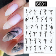 Harunouta Gold Flower Leaves Water Decals Slider Lines Geometrics Spring Summer Nail Art Transfer 3D Stickers DIY Watermarks Nail Stickers DailyAlertDeals S001  
