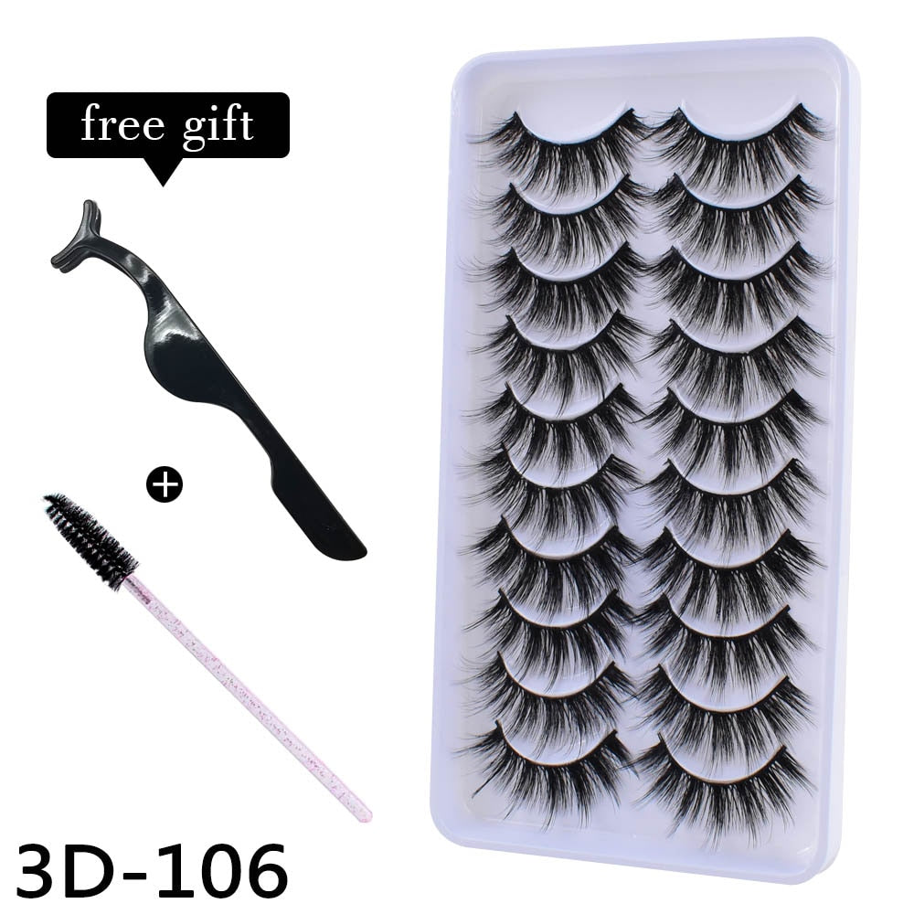 5/10Pairs 3D Mink Lashes Natural Eyelashes Dramatic False Eyelashes Faux Cils Makeup Wholesale Fake Eyelash Extension maquiagem 0 DailyAlertDeals 10Pairs-3D106 China 