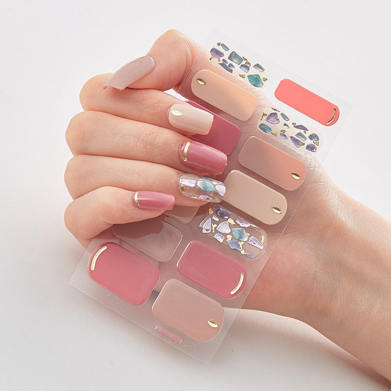 Patterned Nail Stickers Wholesale Supplise Nail Strips for Women Girls Full Beauty High Quality Stickers for Nails Decal stickers for nails DailyAlertDeals DQ3-61  