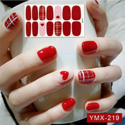 14tips/sheet Hot Colors Series Classic Collection Manicure Nail Polish Strips Nail Wraps,Full Nail Sheet DIY nail art decoration nail decal stickers DailyAlertDeals YMX219  