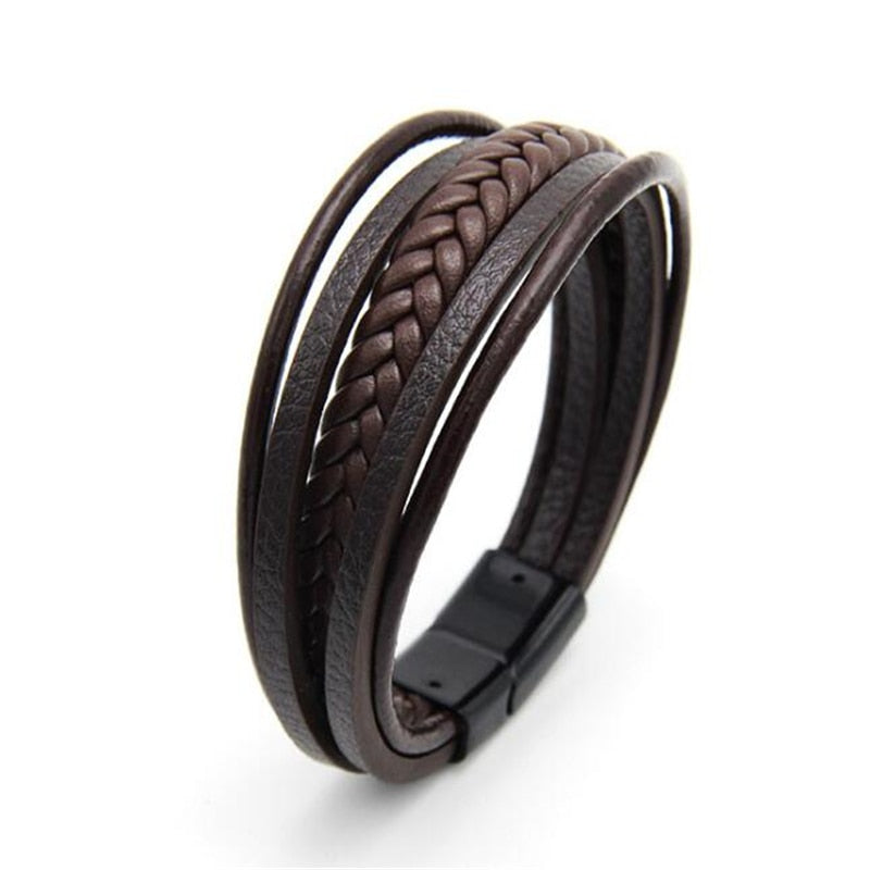 ZOSHI Trendy Genuine Leather Bracelets Mens Multilayer Braided Rope Bracelets Male Female Bracelets Retro Jewelry Mens Multilayer Braided Rope Bracelets DailyAlertDeals H22076 China 