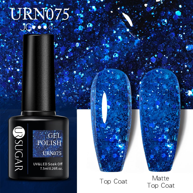 UR SUGAR 7.5ml Dark Purple Gel Nail Polish Soak Off UV LED Semi Permanent Gel Varnishes Manicure Nails Art Matte Top Coat Needed nail polish DailyAlertDeals URN075  