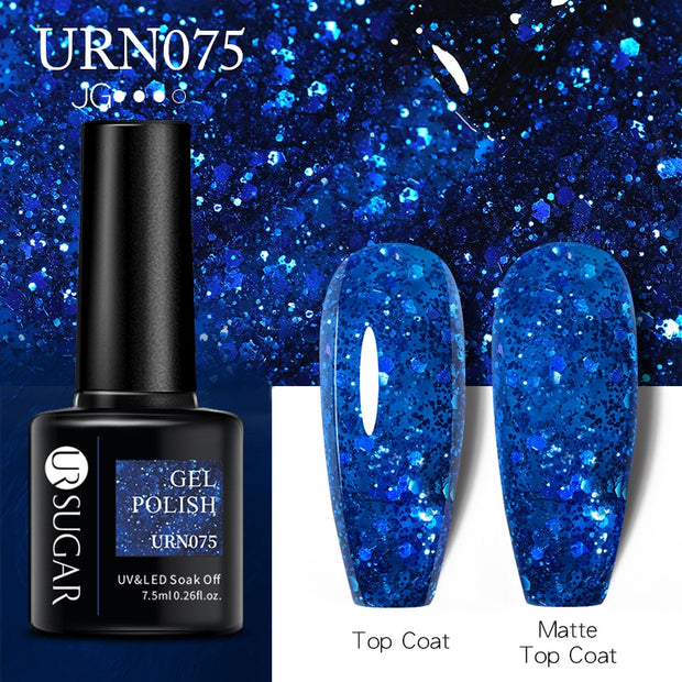 UR SUGAR 7.5ml Dark Purple Gel Nail Polish Soak Off UV LED Semi Permanent Gel Varnishes Manicure Nails Art Matte Top Coat Needed nail polish DailyAlertDeals URN075  