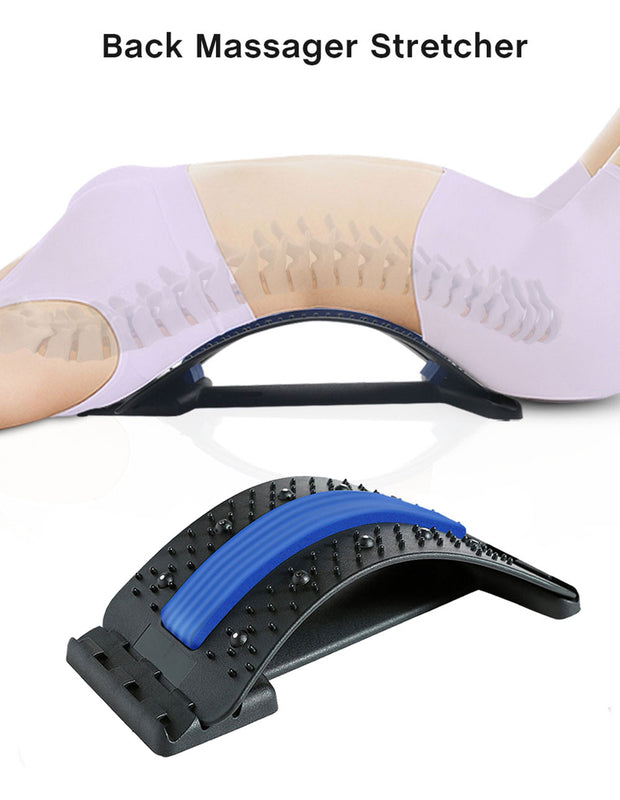 Multi-level Adjustable Back Massager Stretcher Waist Neck Stretch Fitness Lumbar Cervical Spine Support Pain Relief Relaxation Massager for neck DailyAlertDeals   