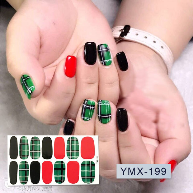 14tips/sheet Hot Colors Series Classic Collection Manicure Nail Polish Strips Nail Wraps,Full Nail Sheet DIY nail art decoration nail decal stickers DailyAlertDeals YMX199  